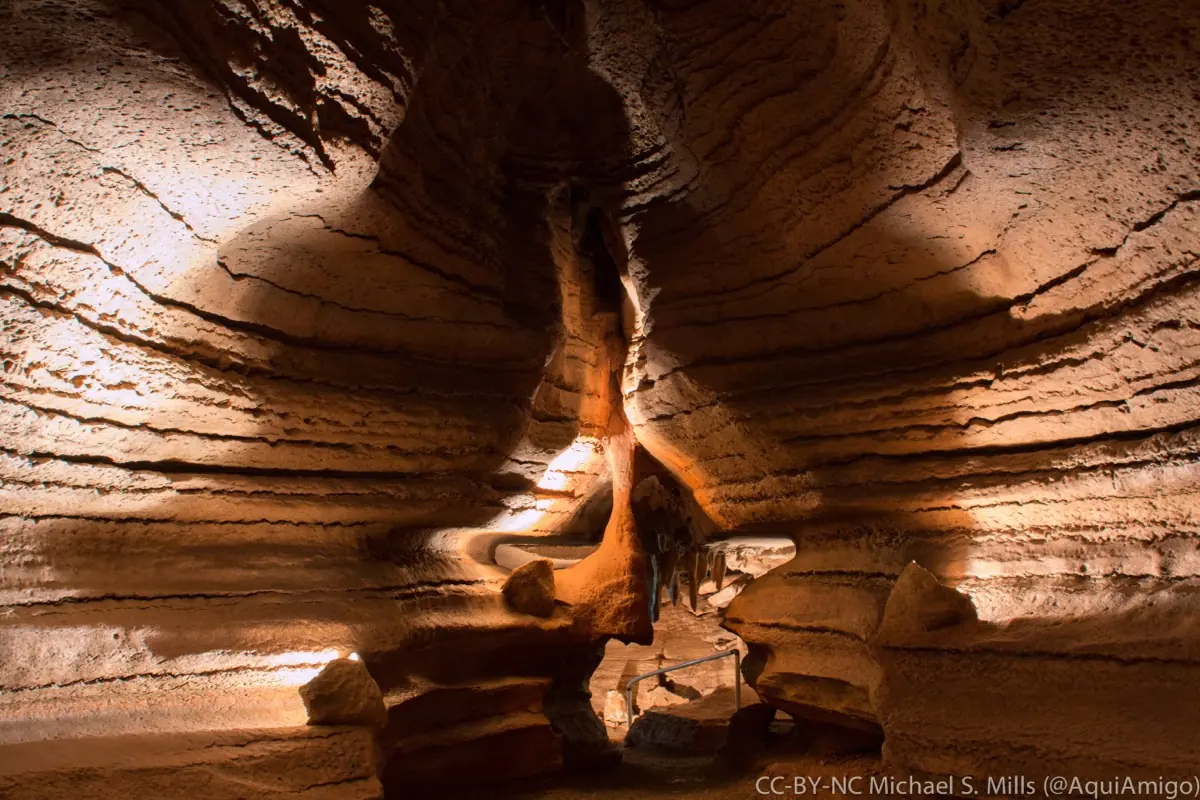 Passage inside Bluff Dwellers Cave, a show cave just south of Noel, Missouri.